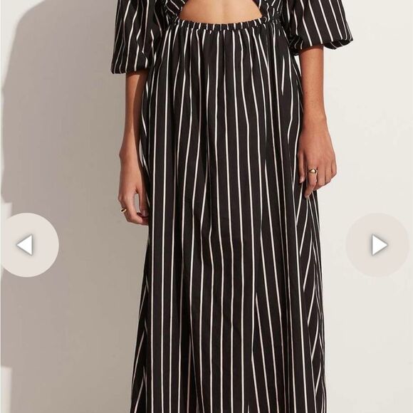 Faithfull the Brand Monika Midi Dress Asia Stripe XS NWT - Picture 3 of 9